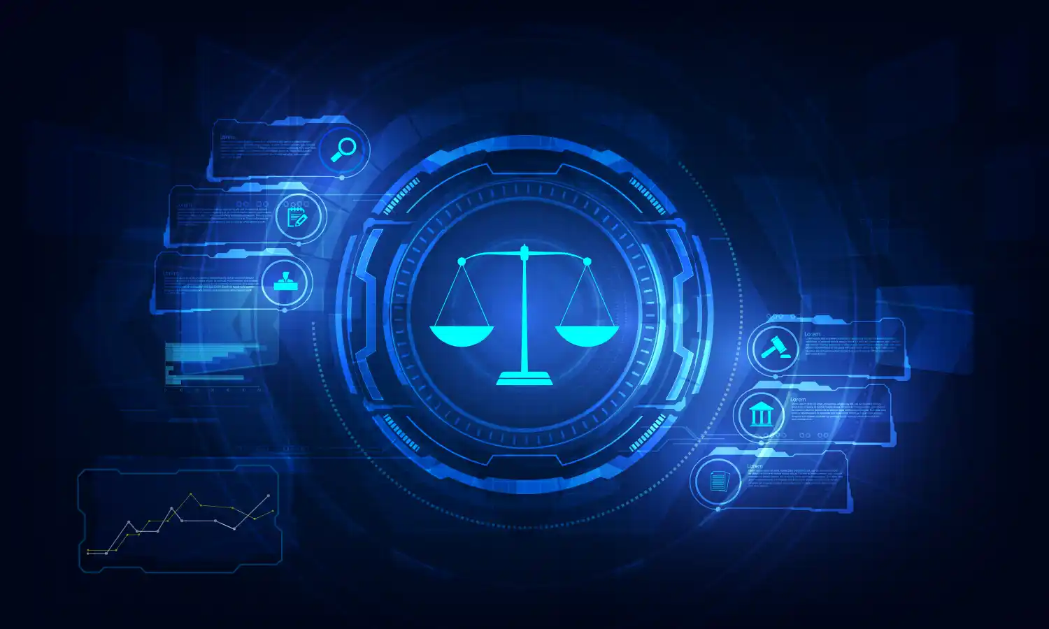 Legal technology solutions with digital case workflow automation, secure document management, AI legal research, and compliance tracking systems.